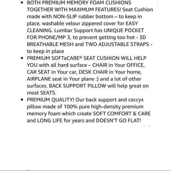 Seat Cushion Orthopedic Memory Foam Support Pillow - Picture 9 of 9